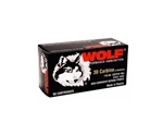 Wolf Ammunition 30 Carbine 110 Grain Copper Jacketed Steel Case Berdan Primed Box of 50
