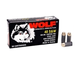 40 S&W Ammo-Wolf Ammunition 40 S&W 180 Grain FMJ Box of 50 Rounds