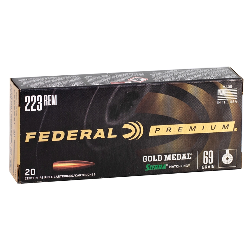 Federal Gold Medal 223 Remington Ammo 69 Grain Sierra Mkhp