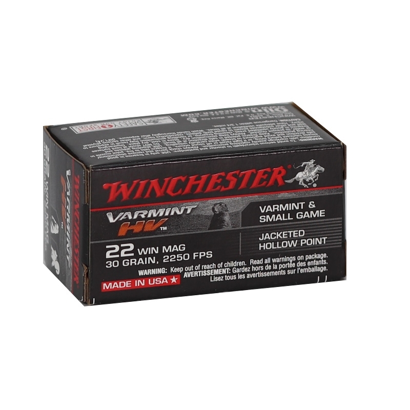 chester Varmint HV 22 WMR 30 Grain Jacketed Hollow Point Box Of 50 Ammo