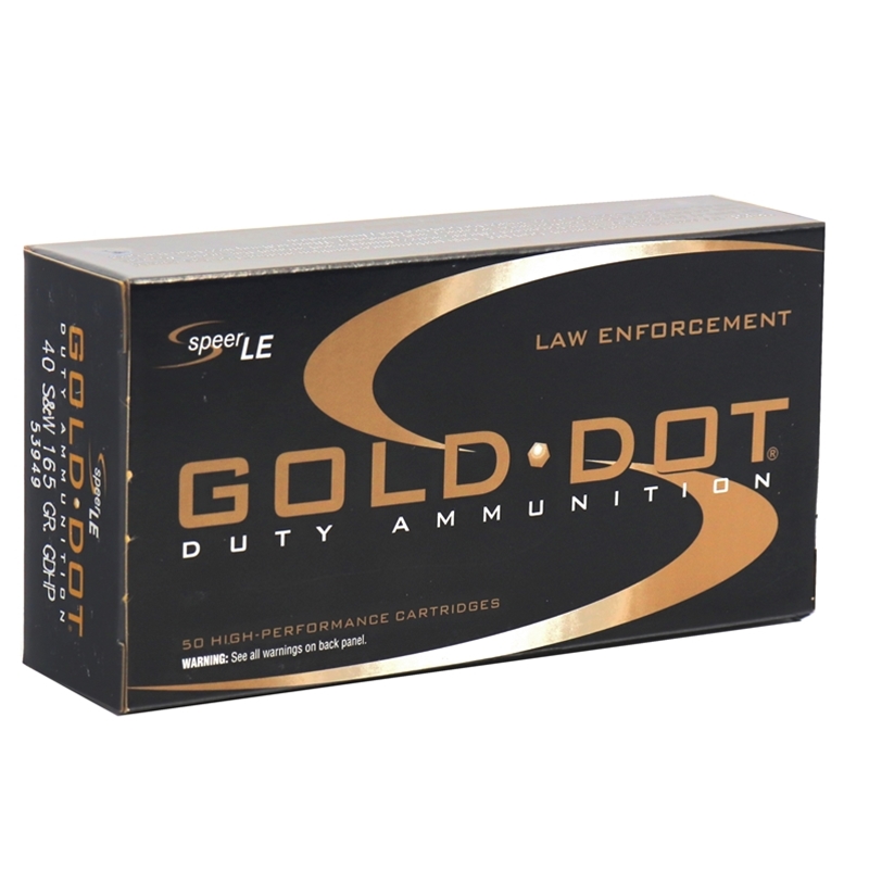 er Gold Dot LE Duty 40 S&W 165 Grain FBI Load JHP Box Of 50 Ammo