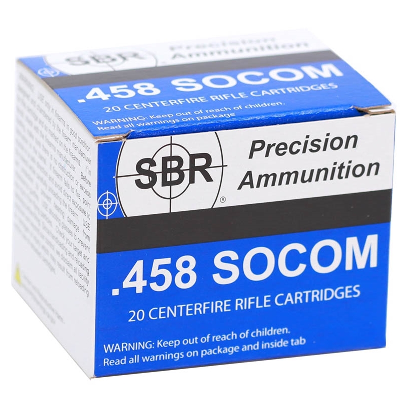  458 SOCOM 350 Grain Full Metal Jacket TCJ Box Of 20 Ammo