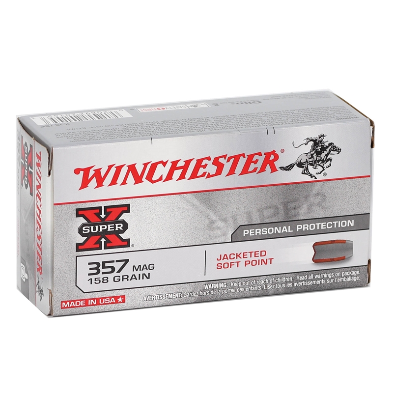 chester Super-X 357 Magnum 158 Grain Jacketed Soft Point Box Of 50 Ammo