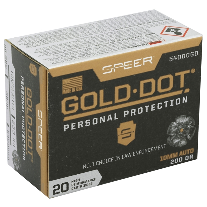 er Gold Dot Personal Protection 10mm AUTO 200 Grain Jacketed Hollow Point Box Of 20 Ammo