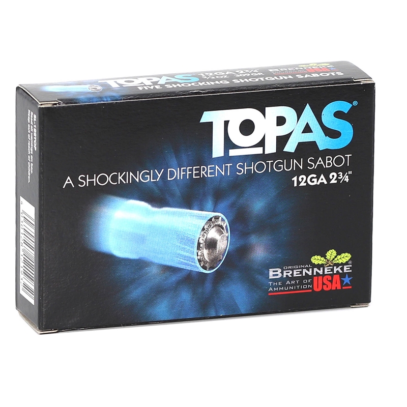 nneke TOPAS 12 Gauge 2 3/4 309 Grain Rifled Sabot Lead Slug Box Of 5 Ammo