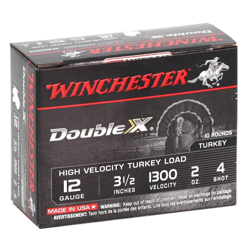 chester Double X 12 Gauge 3 1/2 2 Oz. #4 Plated Lead Shot Box Of 10 Ammo