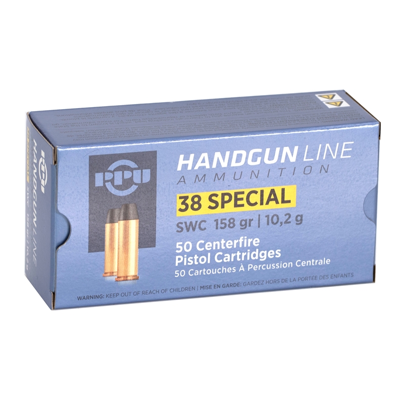 i Partizan 38 Special Ammunition 158 Grain Semi-Wadcutter PPH38SS Box Of 50 Ammo