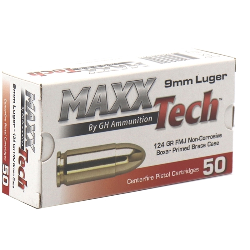 xTech 9mm Luger 124 Grain Full Metal Jacket Box Of 50 Ammo