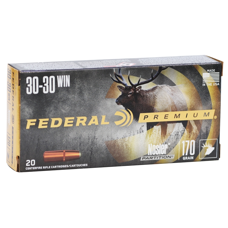 eral Premium 30-30 Winchester 170 Grain Nosler Partition Box Of 20 Ammo