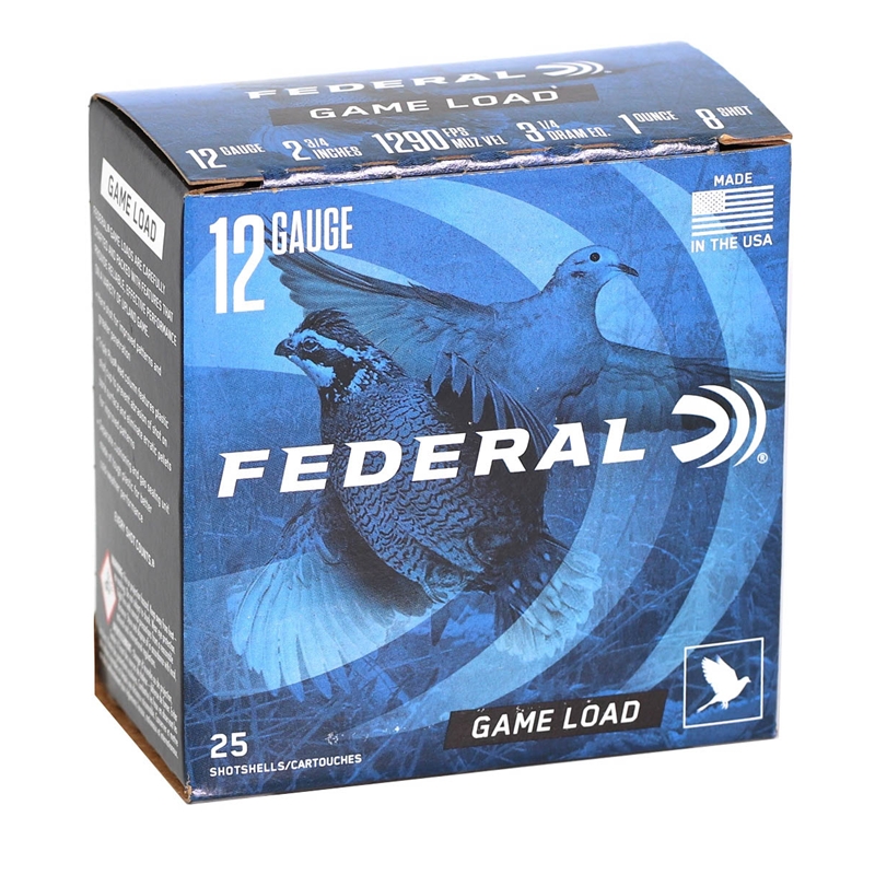 eral Game Load 12 Gauge 2-3/4 1 Oz #8 Shot Box Of 25 Ammo