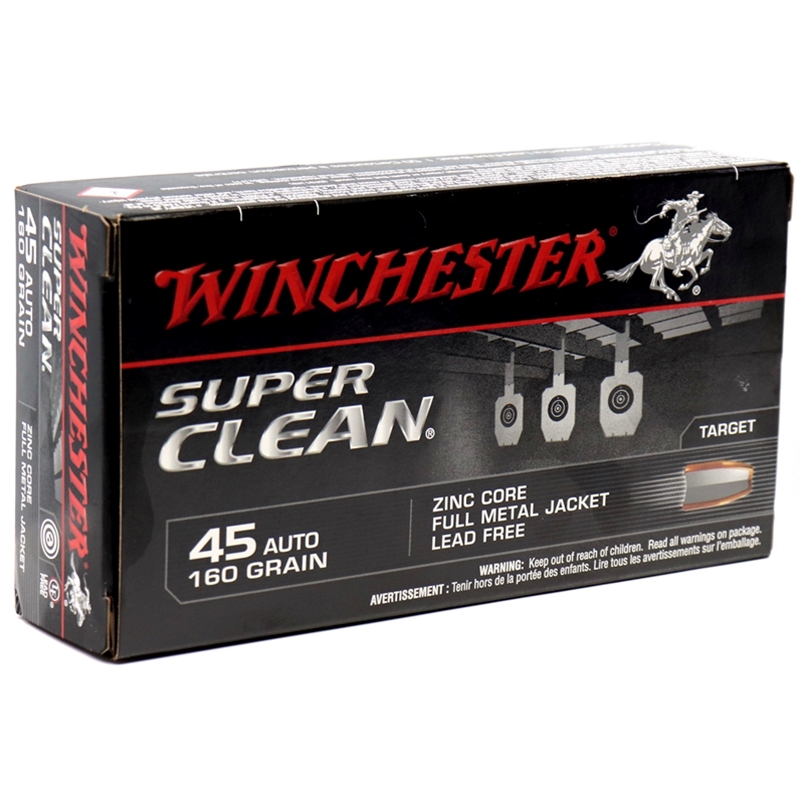 chester Super Clean 45 ACP AUTO 160 Grain FMJ Lead Free Box Of 50 Ammo