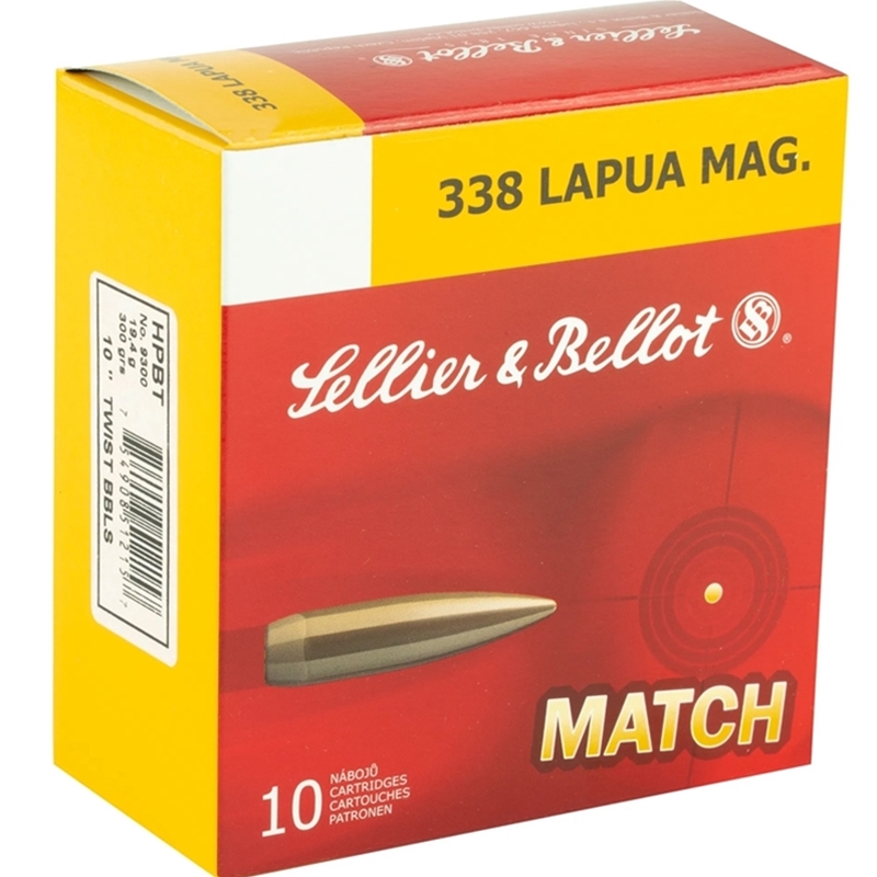 lier & Bellot Match 338 Lapua Magnum 300 Grain HPBT Box Of 10 Ammo