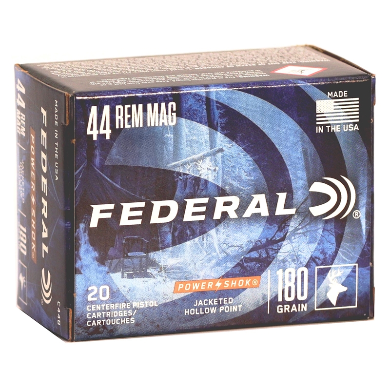 eral Power-Shok 44 Remington Magnum 180 Grain Jacketed Hollow-Point Box Of 20 Ammo