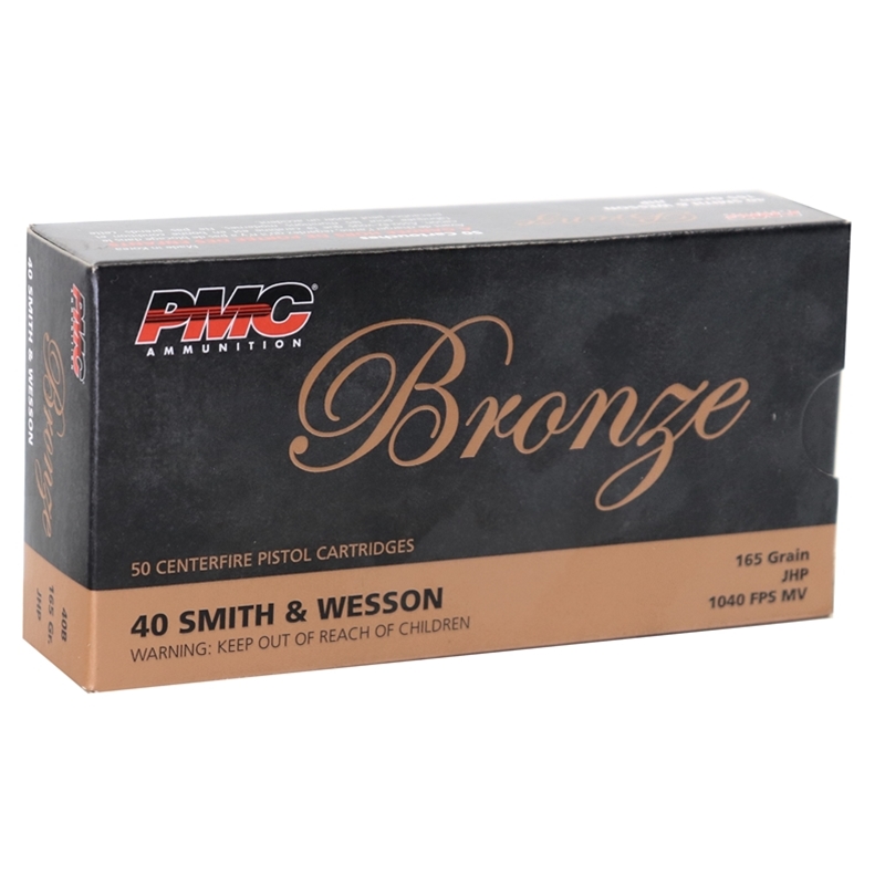  Bronze 40 S&W 165 Grain Jacketed Hollow Point Box Of 50 Ammo