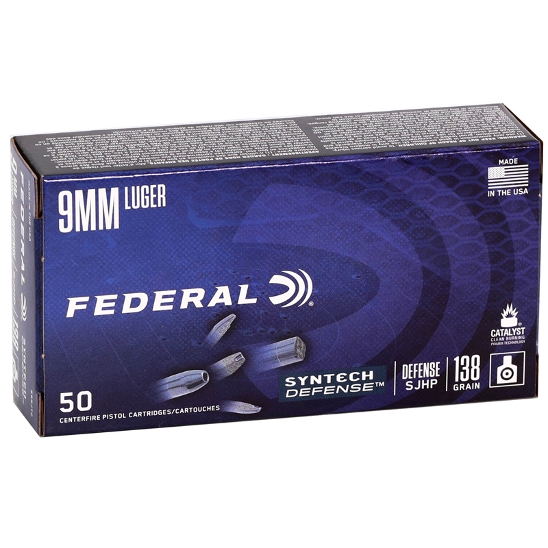 eral Syntech Defense 9mm Luger 138 Grain Defense SJHP Box Of 50 Ammo