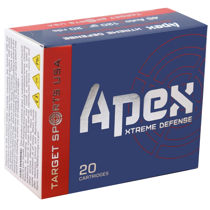 get Sports USA APEX 45 ACP 120 Grain Xtreme Defense Box Of 20 Ammo