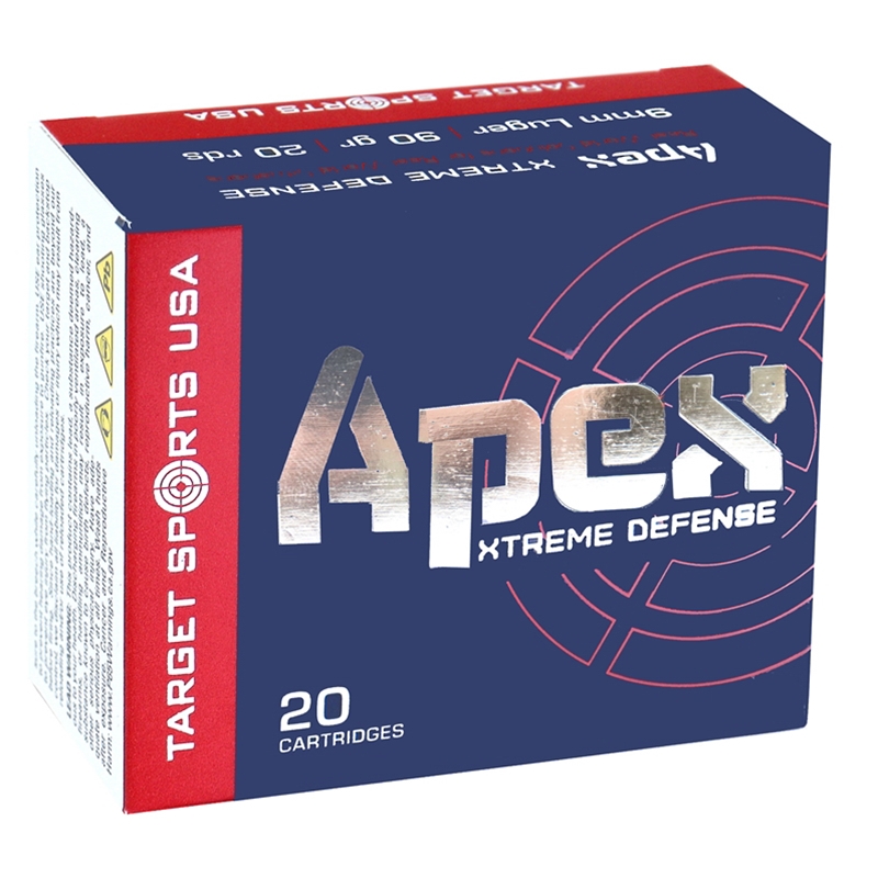 get Sports USA APEX 9mm Luger 90 Grain Xtreme Defense Box Of 20 Ammo