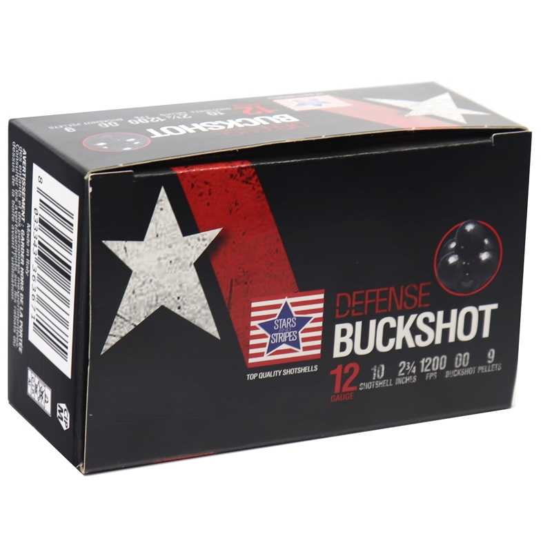 rs & Stripes 12 Gauge 2-3/4 9 Pellets #00 Buckshot Case Of 250 (25 Boxes Of 10)- Free Shipping Ammo