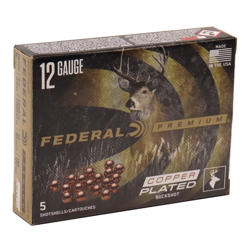 eral Premium 12 Gauge 3 1/2 18 Pellets 00 Buck Buckshot Box Of 5 Ammo