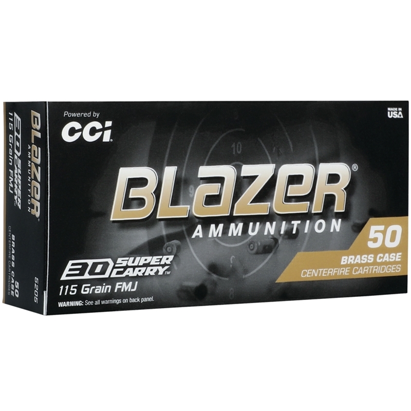  Blazer Brass 30 Super Carry 115 Grain Full Metal Jacket Box Of 50 Ammo