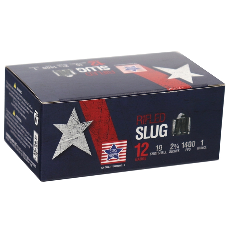 rs & Stripes 12 Gauge 2 3/4 1 Oz. Rifled Slug Box Of 10 Ammo