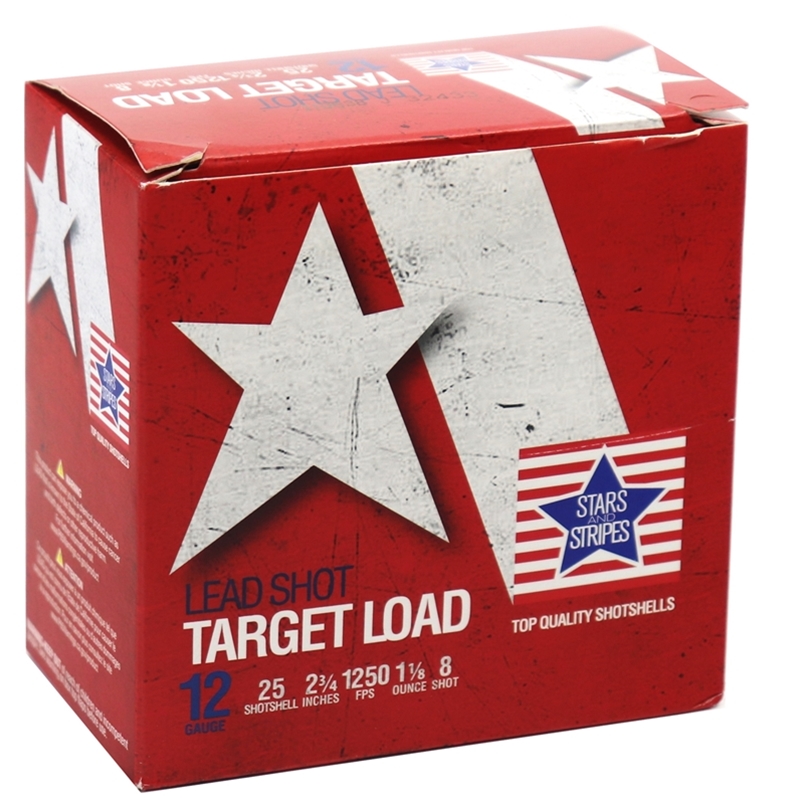 rs And Stripes Target Loads 12 Gauge 2-3/41 1/8 Oz #8 Shot Case Of 250 (10 Boxes Of 25)- Free Shipping Ammo