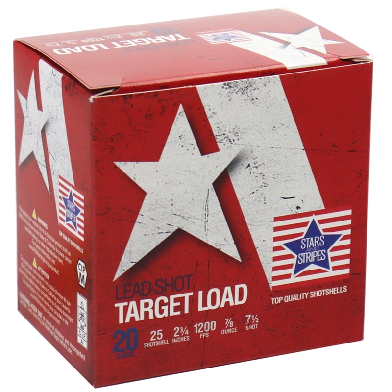 rs And Stripes Target Loads 20 Gauge 2-3/4 7/8 Oz #7.5 Shot Case Of 250 (10 Boxes Of 25)- Free Shipping Ammo