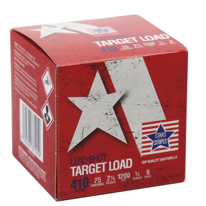 rs And Stripes Target Loads 410 Gauge 2-1/2 1/2 Oz #9 Shot Box Of 25 Ammo