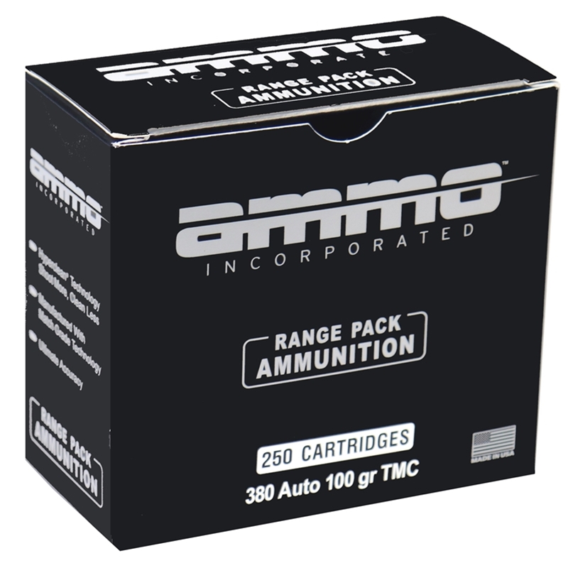 o Inc Range Pack 380 ACP 100 Grain TMC 250 Round Box Of 250 Ammo