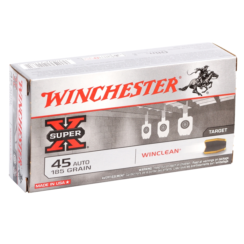 chester Super-X WinClean 45 ACP Auto 185 Grain Full Metal Jacket Box Of 50 Ammo