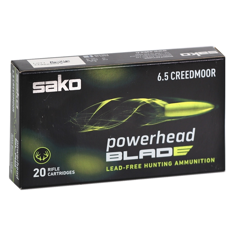 o Powerhead Blade 6.5 Creedmoor 120 Grain Polymer Tip Lead Free Box Of 20 Ammo