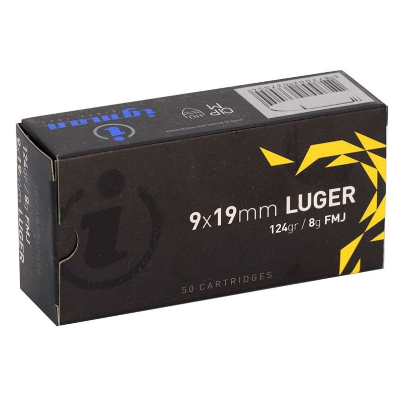 an 9mm Luger 124 Grain Full Metal Jacket Box Of 50 Ammo