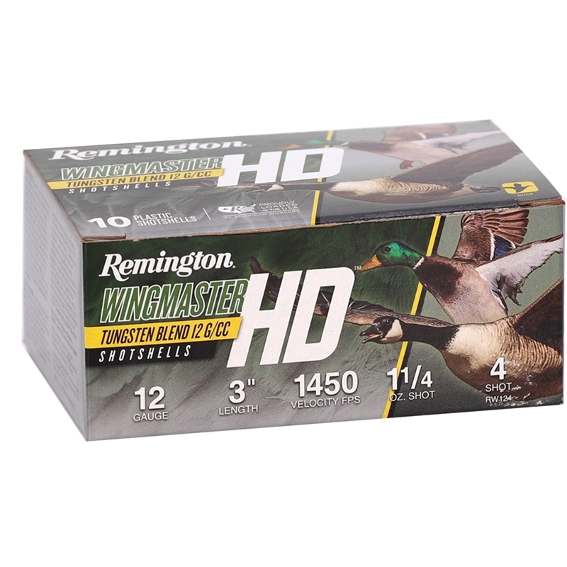 ington Wingmaster 12 Gauge 3 1 1/4 Oz #4 Shot Tungsten Alloy Shot Box Of 10 Ammo