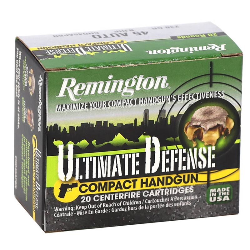 ington Ultimate Defense 45 ACP Auto 230 Grain Brass Jacketed Hollow Point Box Of 20 Ammo