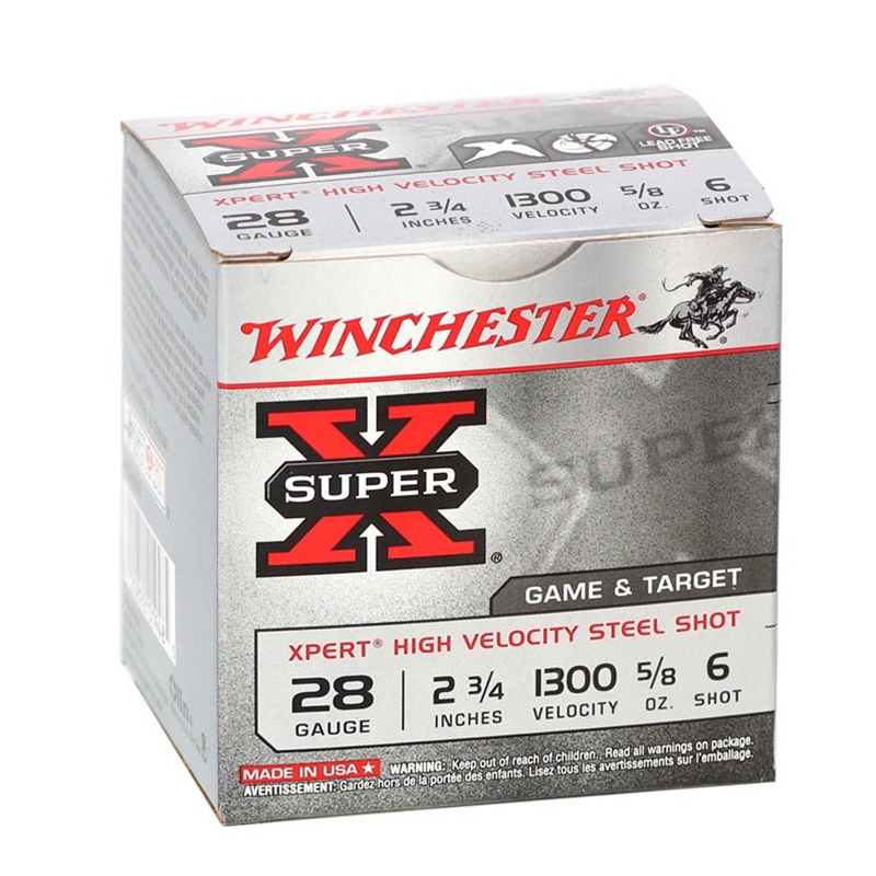 chester Super X Xpert HV 28 Gauge 2-3/4 5/8 Oz #6 Shot Box Of 25 Ammo