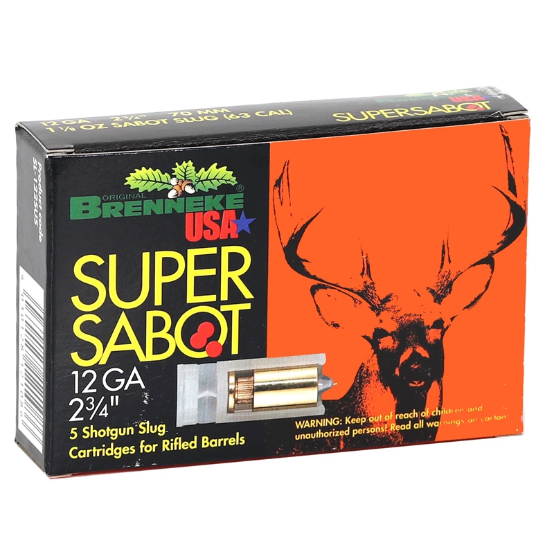 nneke USA SuperSabot 12 Gauge 2-3/4 1-1/8 Oz Sabot Slug Box Of 5 Ammo