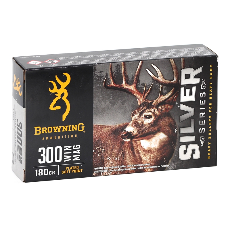 wning Silver Series 300 Winchester Magnum 180 Grain Plated Soft Point Box Of 20 Ammo