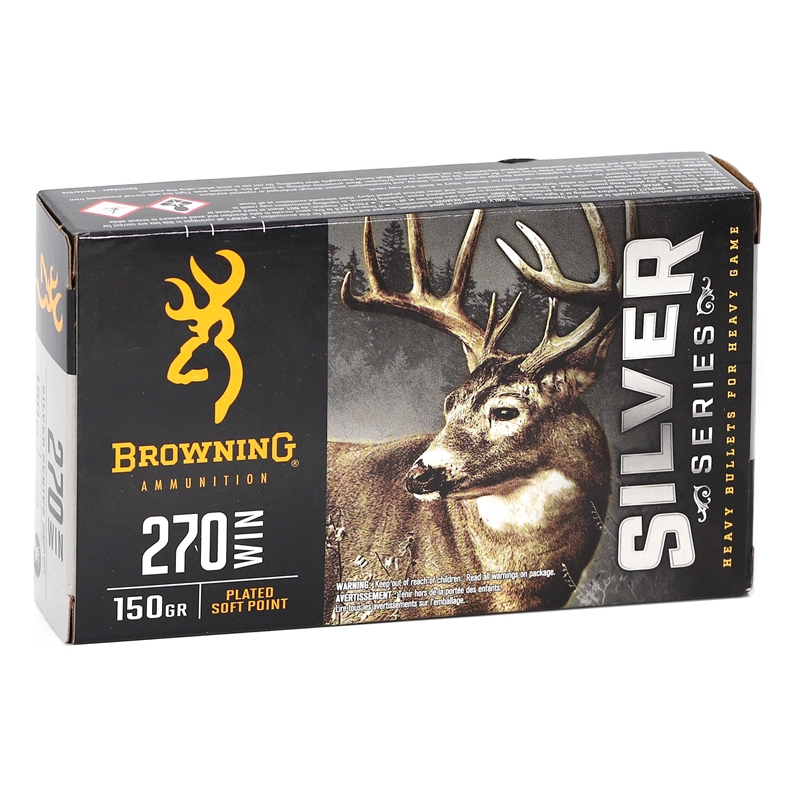 wning Silver Series 270 Winchester 150 Grain Plated Soft Point Box Of 20 Ammo