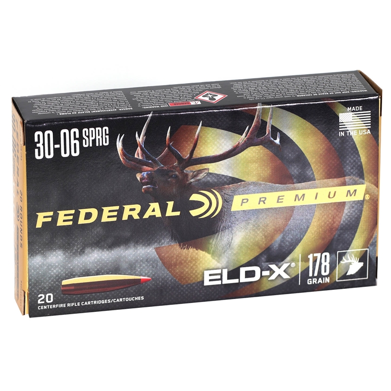 eral Premium 30-06 Springfield 178 Grain Hornady ELD-X Polymer Tip Box Of 20 Ammo