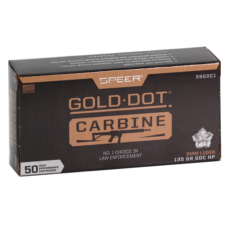 er Gold Dot G2 Carbine 9mm Luger 135 Grain Hollow Point Box Of 50 Ammo