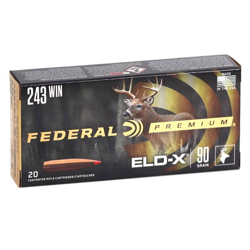 eral Premium 243 Winchester 90 Grain ELD-X Polymer Tip Box Of 20 Ammo