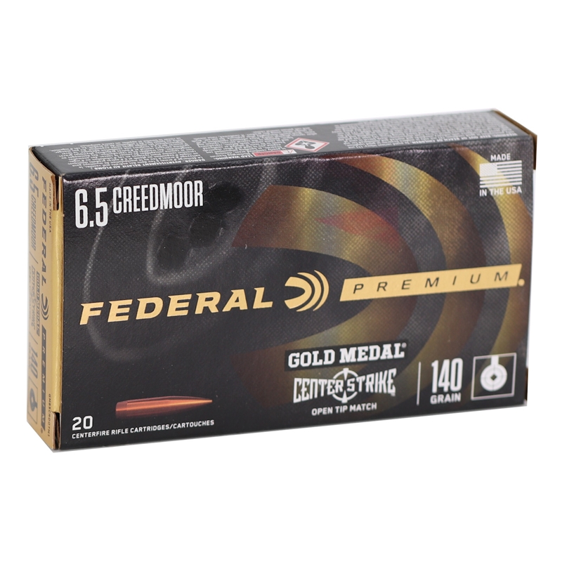 eral Premium Gold Medal Centerstrike 6.5 Creedmoor 140 Grain Open Tip Match Box Of 20 Ammo