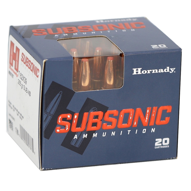 nady Subsonic 7.62x39mm 255 Grain SUB-X Flexible Polymer Tip Box Of 20 Ammo