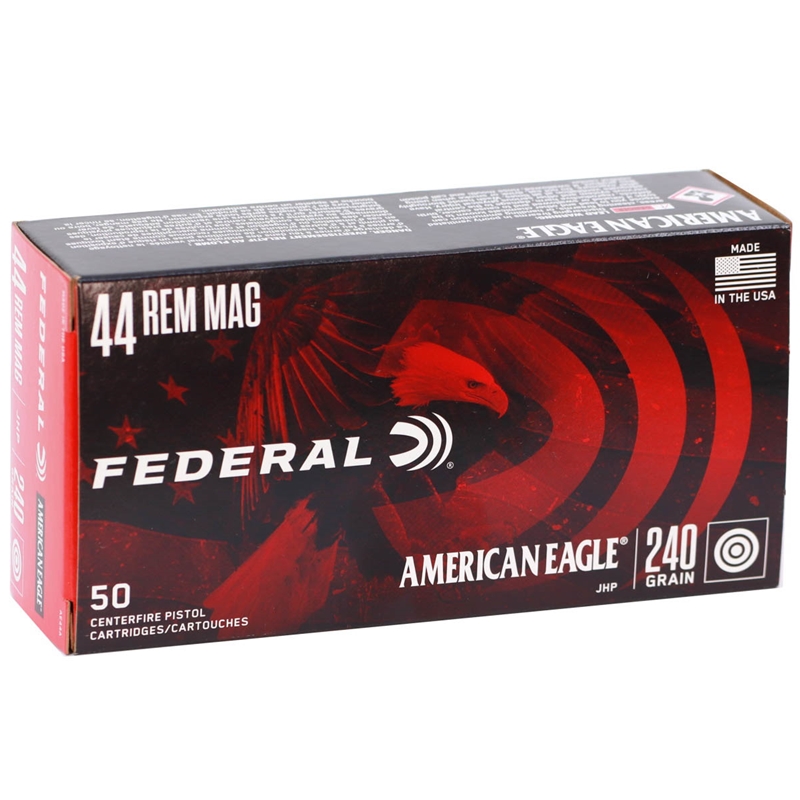 eral American Eagle 44 Remington Magnum 240 Grain Jacketed Hollow Point Box Of 50 Ammo