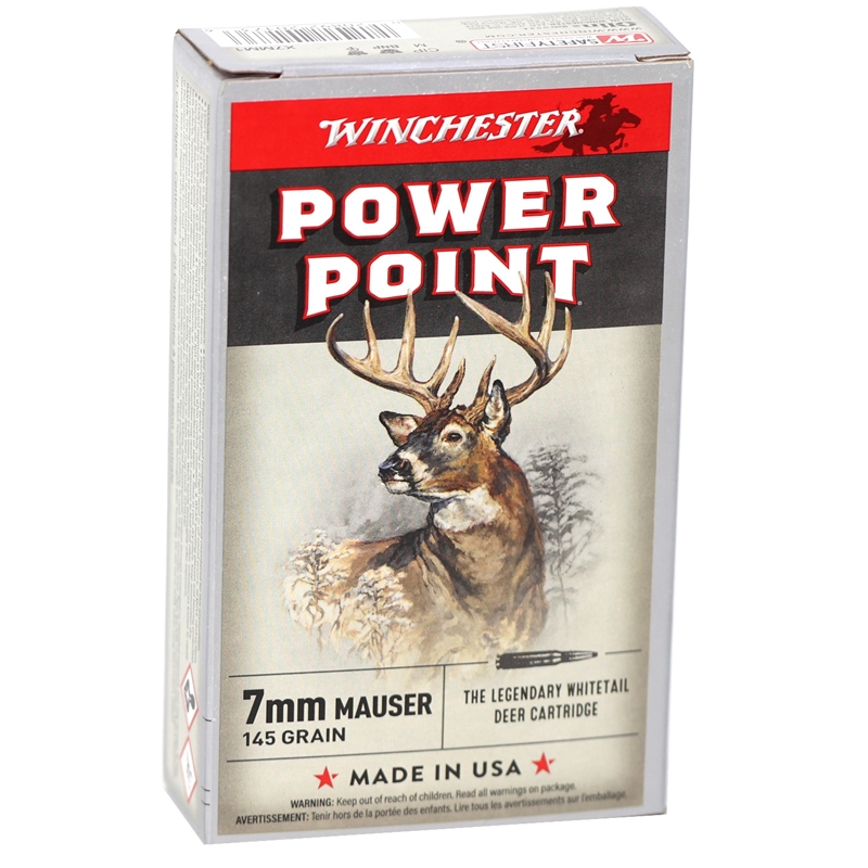 chester Power Point 7mm Mauser 145 Grain Pointed Soft Point Box Of 20 Ammo