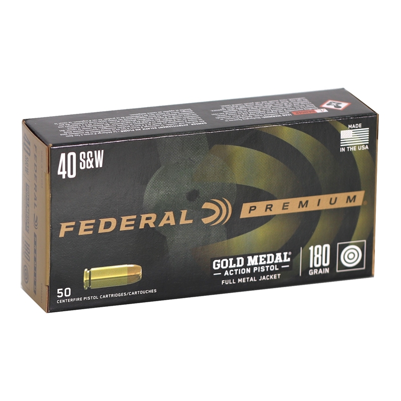 eral Premium Action Pistol 40 S&W 180 Grain Full Metal Jacket Box Of 50 Ammo