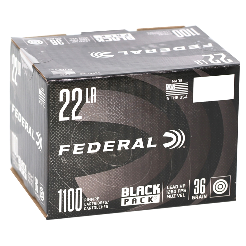 eral Black Pack 22 Long Rifle 36 Grain Lead Hollow Point 1100 Rounds Box Of 1100 Ammo