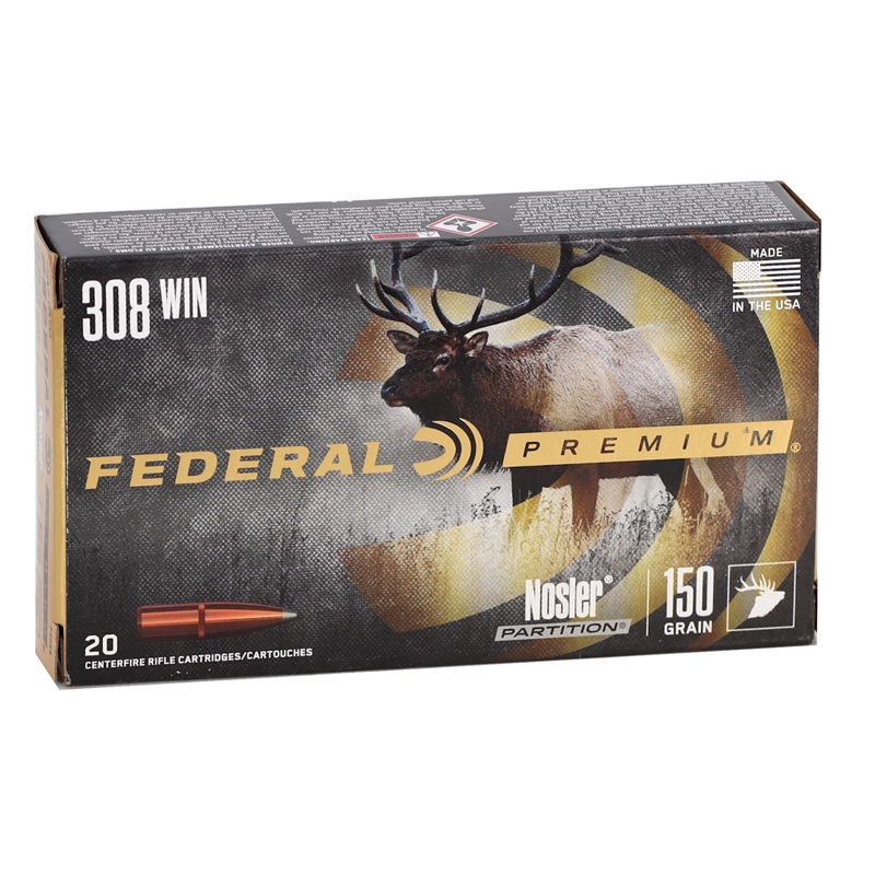 eral Premium 308 Winchester 150 Grain Nosler Partition SP Box Of 20 Ammo