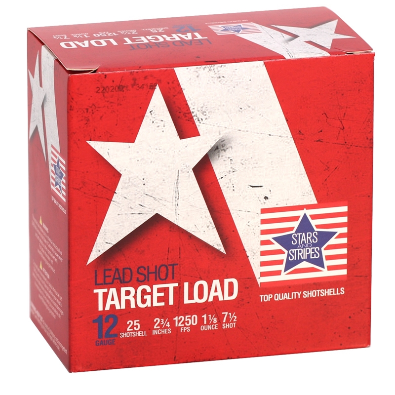 rs And Stripes Target Loads 12 Gauge 2-3/4 1-1/8oz. #7.5 Lead Shot Case Of 250 (10 Boxes Of 25)- Free Shipping Ammo