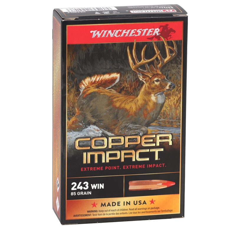 chester Copper Impact 243 Winchester 85 Grain Extreme Point Copper Box Of 20 Ammo